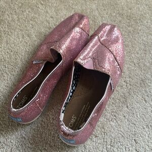 Pink Glitter Toms Size 9 Used